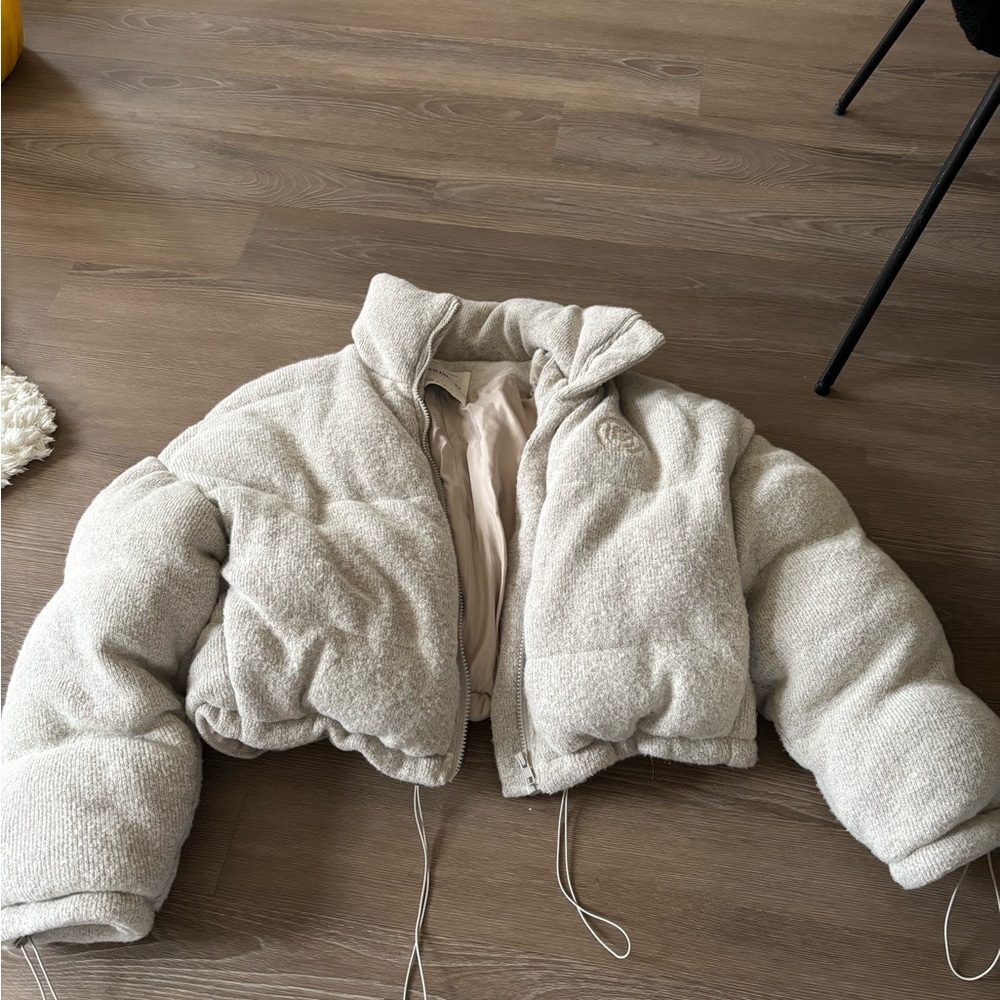 House of CB Gray Puffer Jacket with High Collar